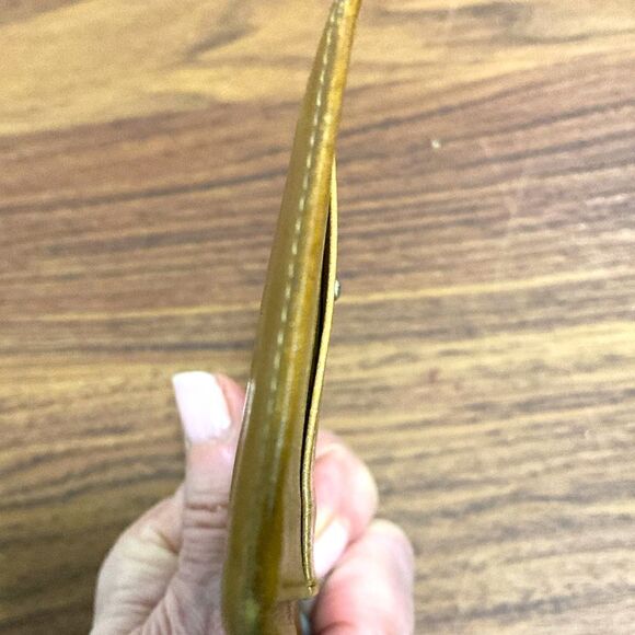 Prada Leather Fold Over Card/Coin Purse in Light Brown. - Picture 7 of 8